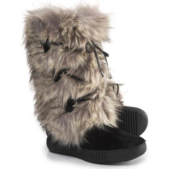 Oscar Sport Shoes - NWT Oscar Sport Tall Faux-Fur Boots Black Winter Boots Size 40